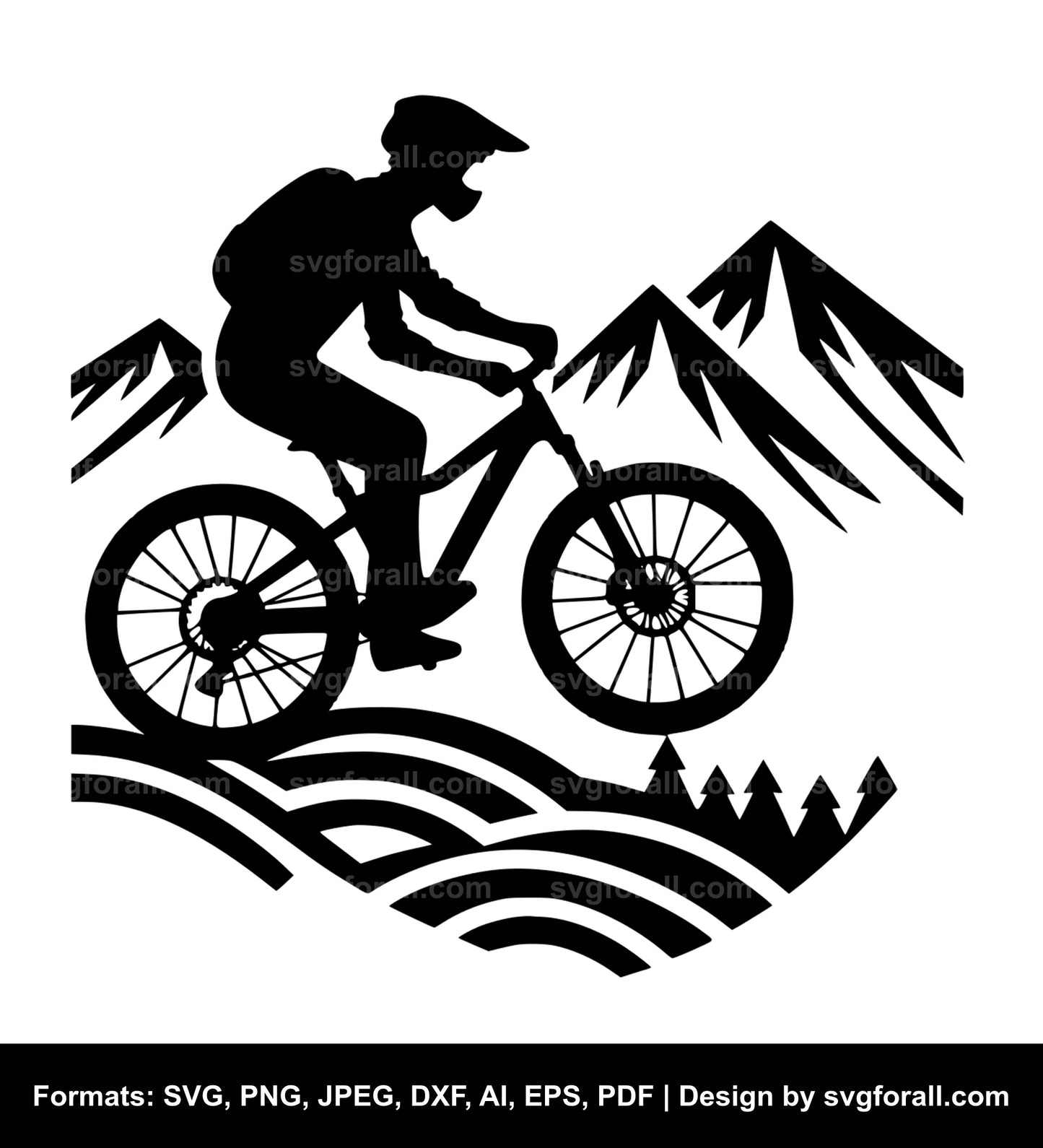 Mountain Bike SVG Illustration