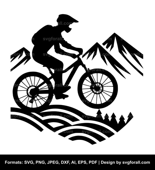 Mountain Bike SVG Illustration