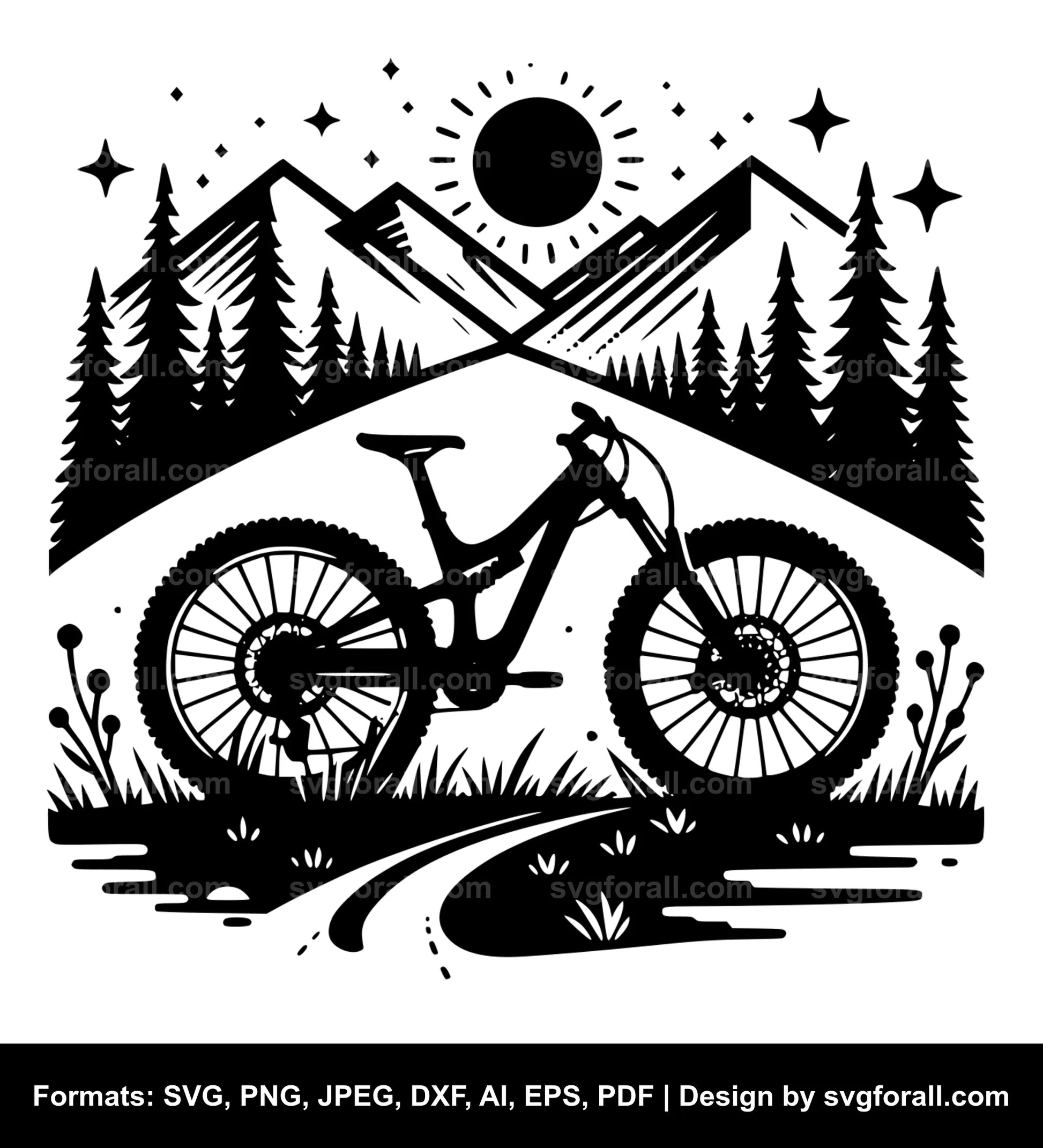 Mountain Bike SVG PNG