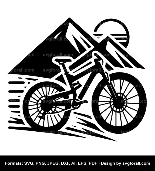 Mountain Bike SVG PNG For Cricut