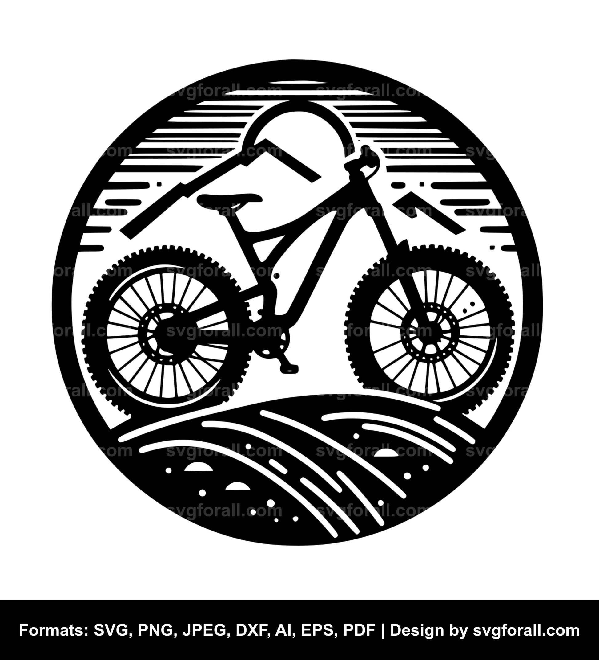 Mountain Bike SVG Vector Design