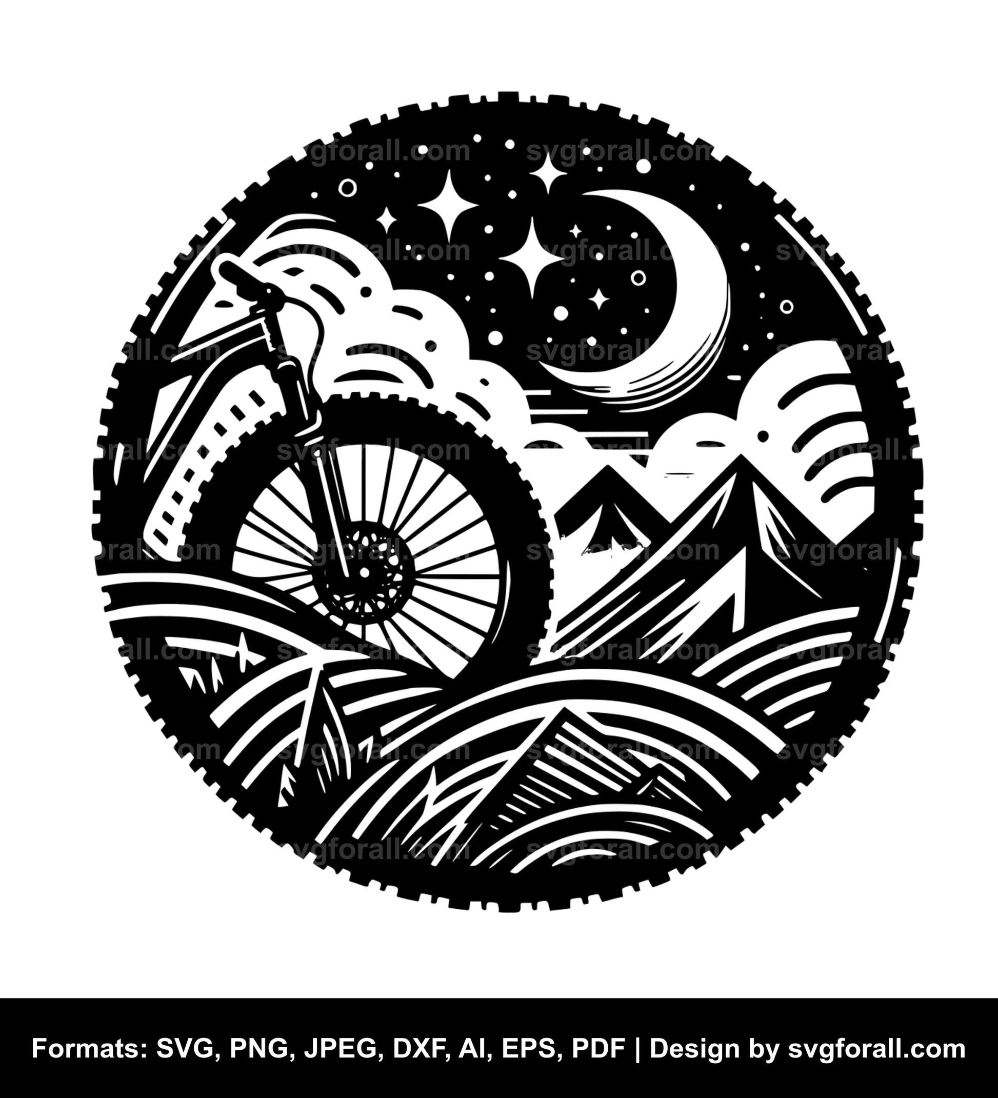 Mountain Bike SVG Vector File