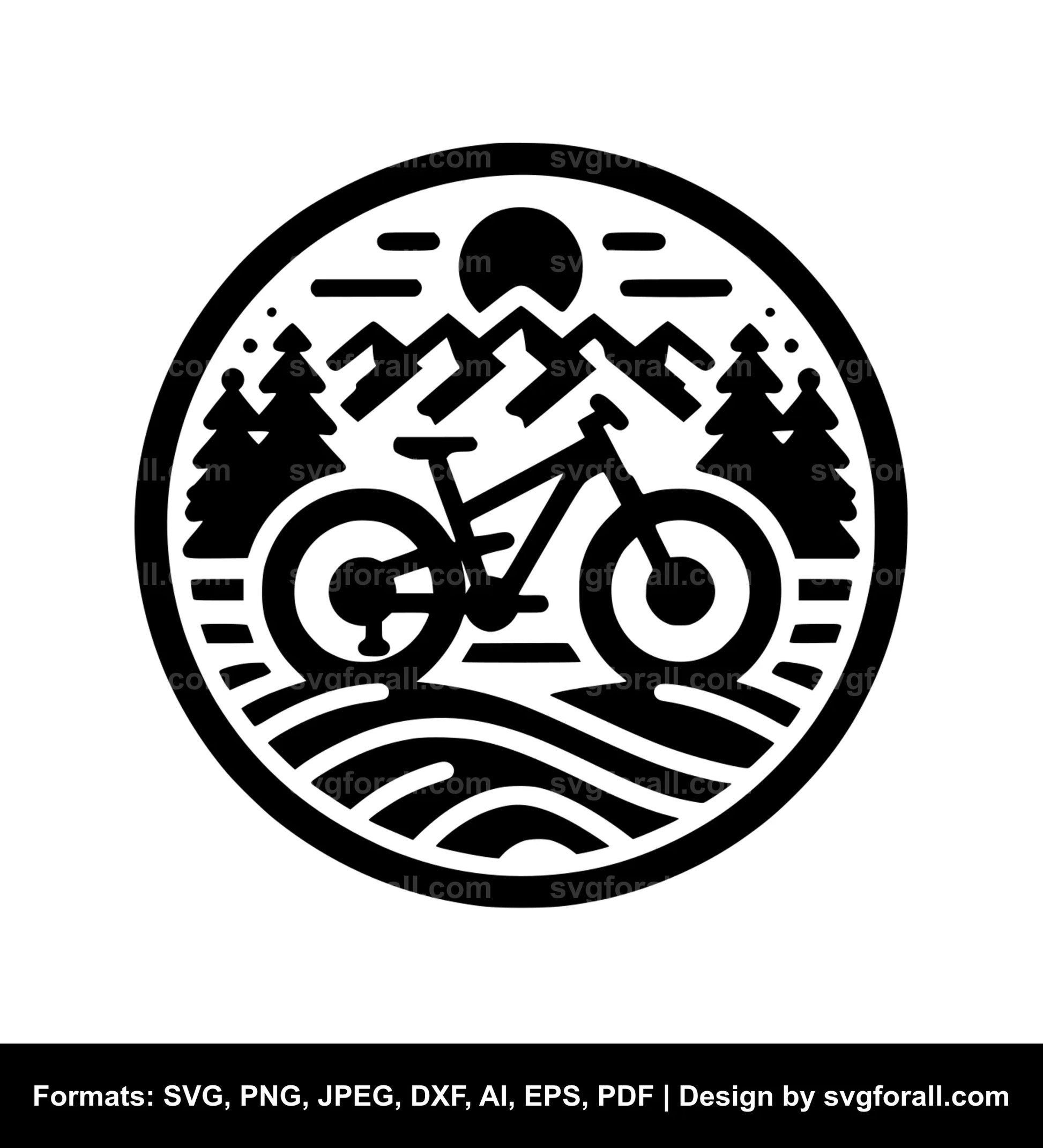 Mountain Bike SVG Vector Image