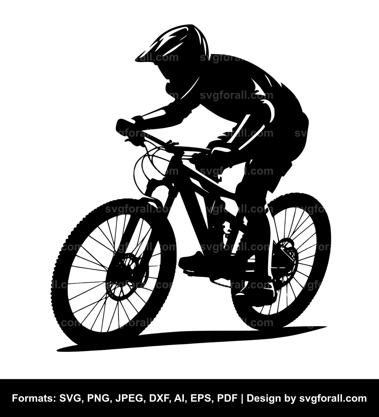 Mountain Biker Black SVG