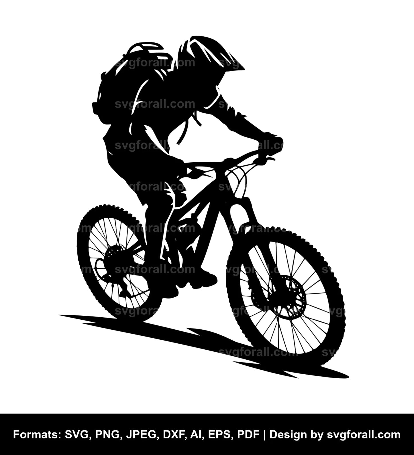 Mountain Biker Black SVG PNG