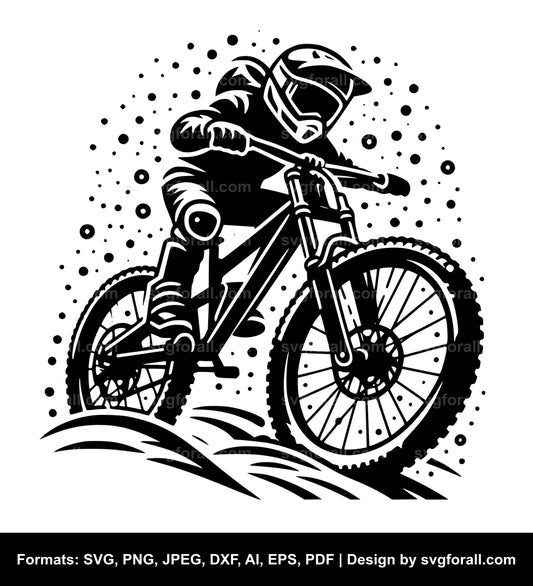 Mountain Biker Clipart SVG