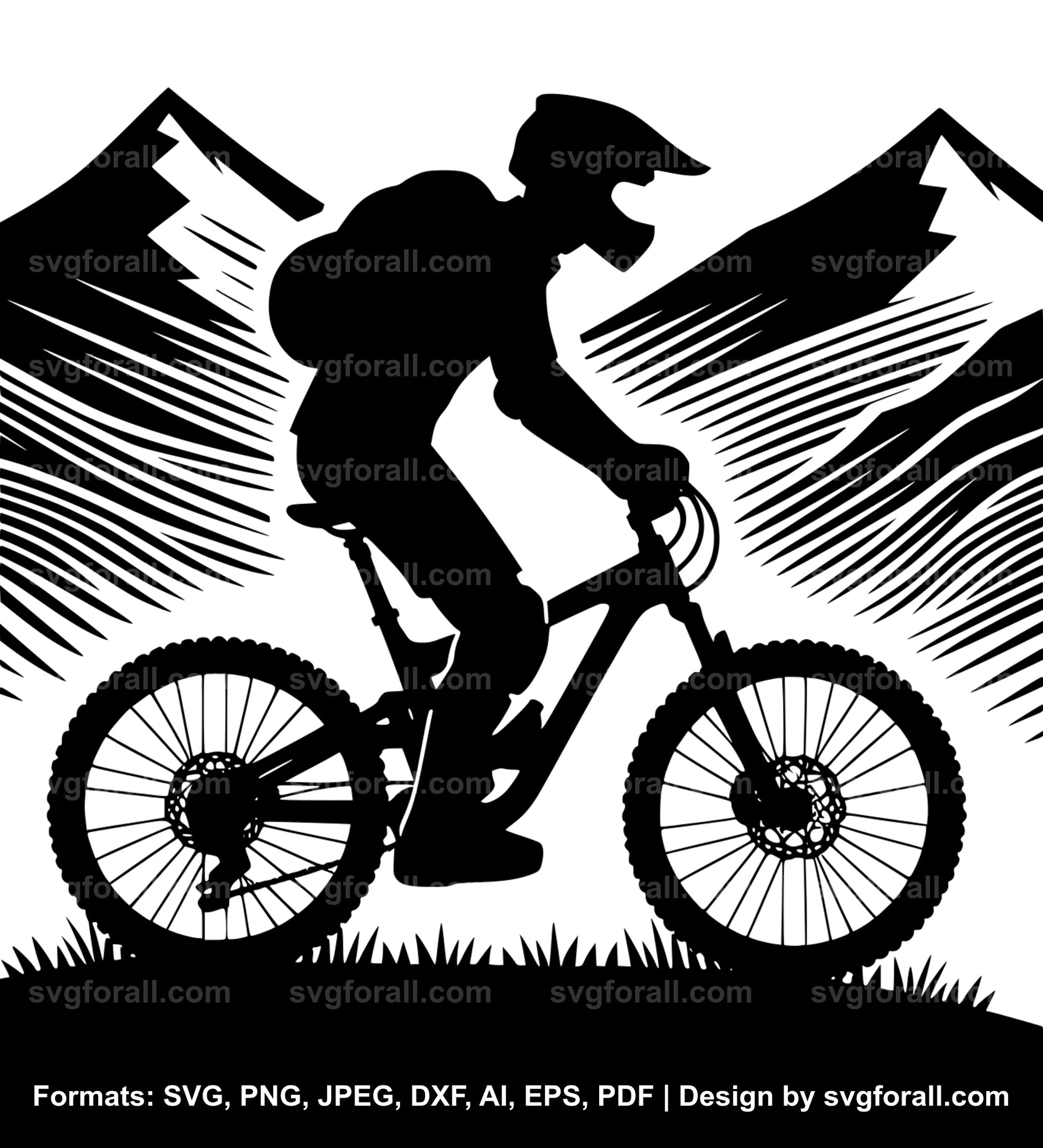 Mountain Biker For Cricut SVG