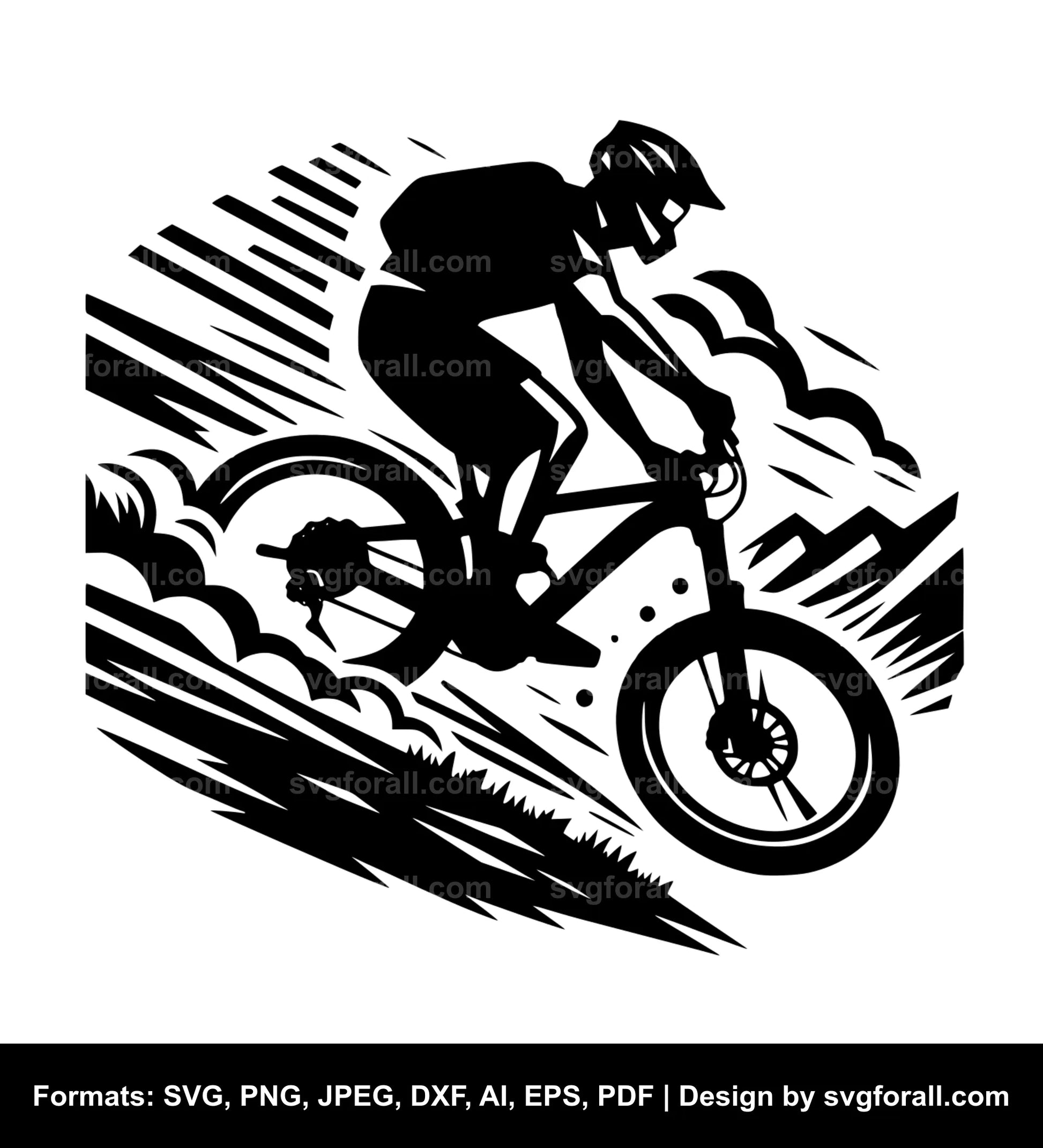 Mountain Biker SVG - For Cricut