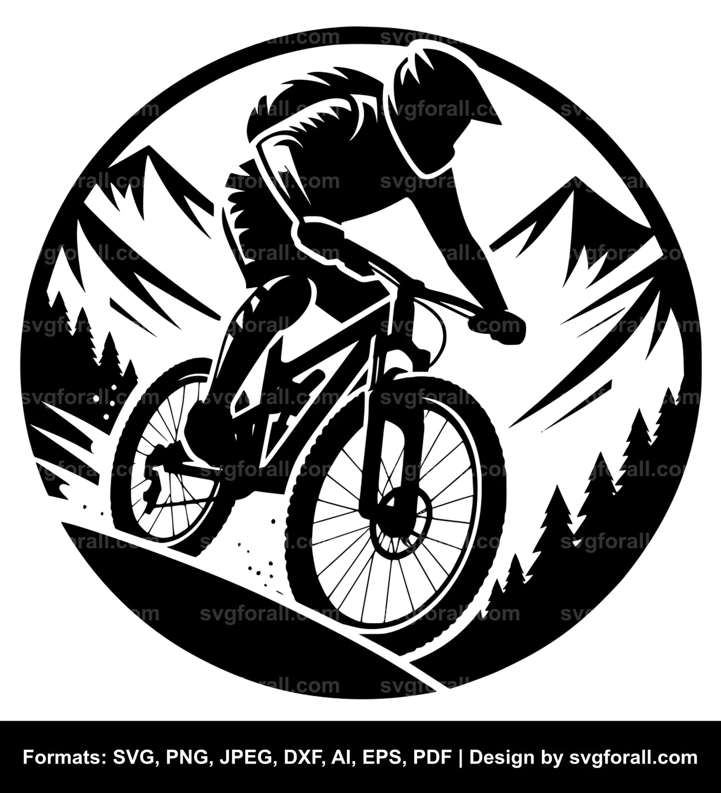 Mountain Biker SVG Cut Files