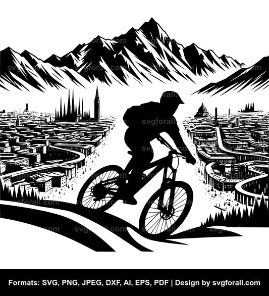 Mountain Biker SVG Download