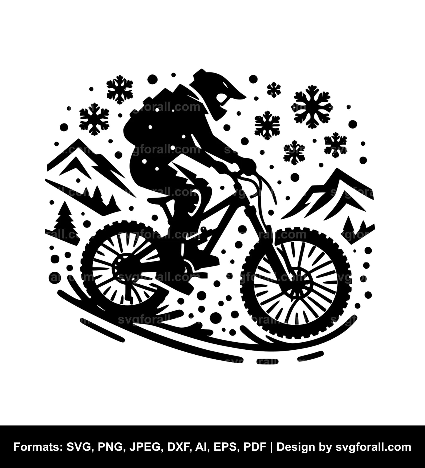 Mountain Biker SVG Illustration