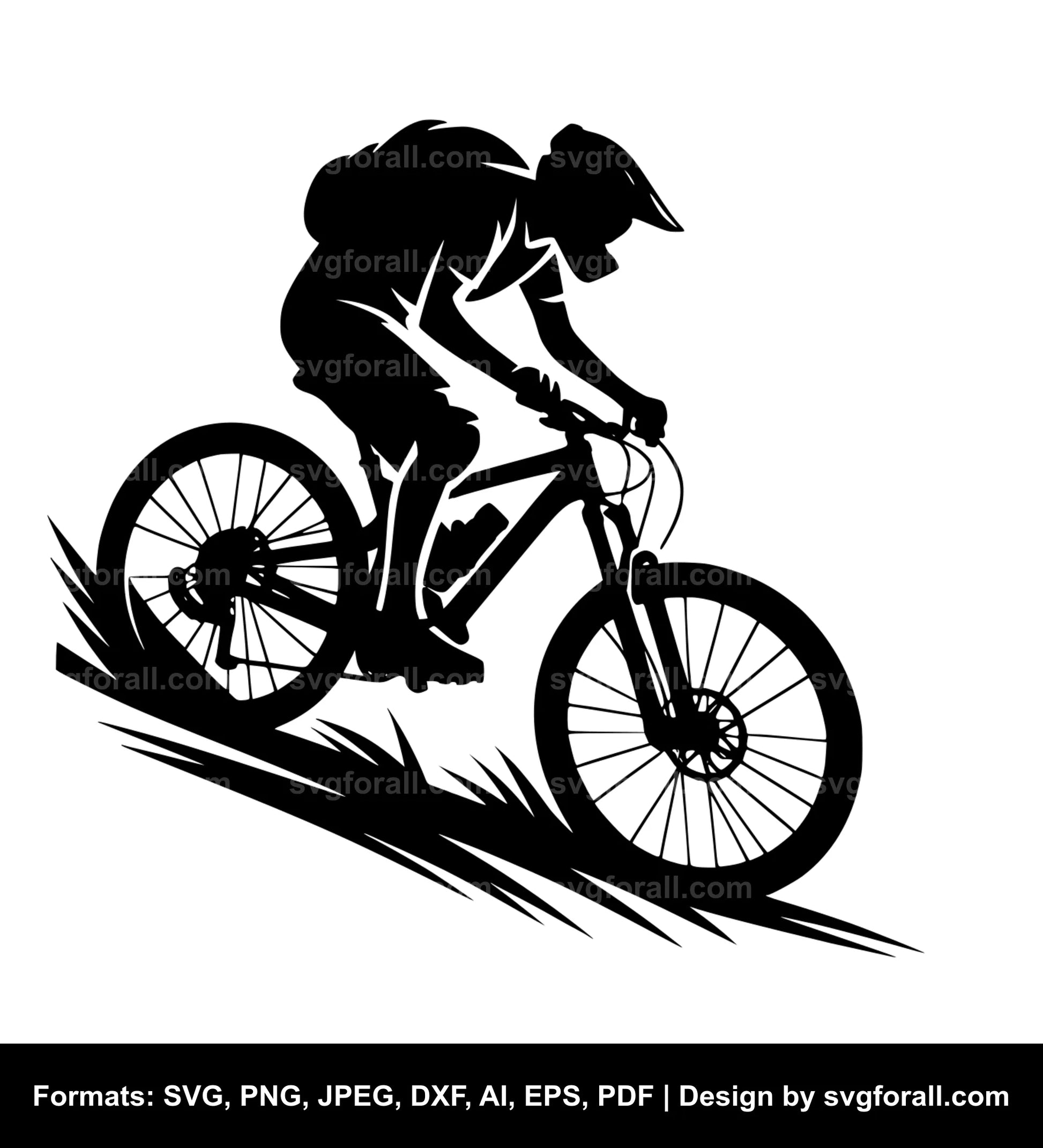 Mountain Biker SVG PNG