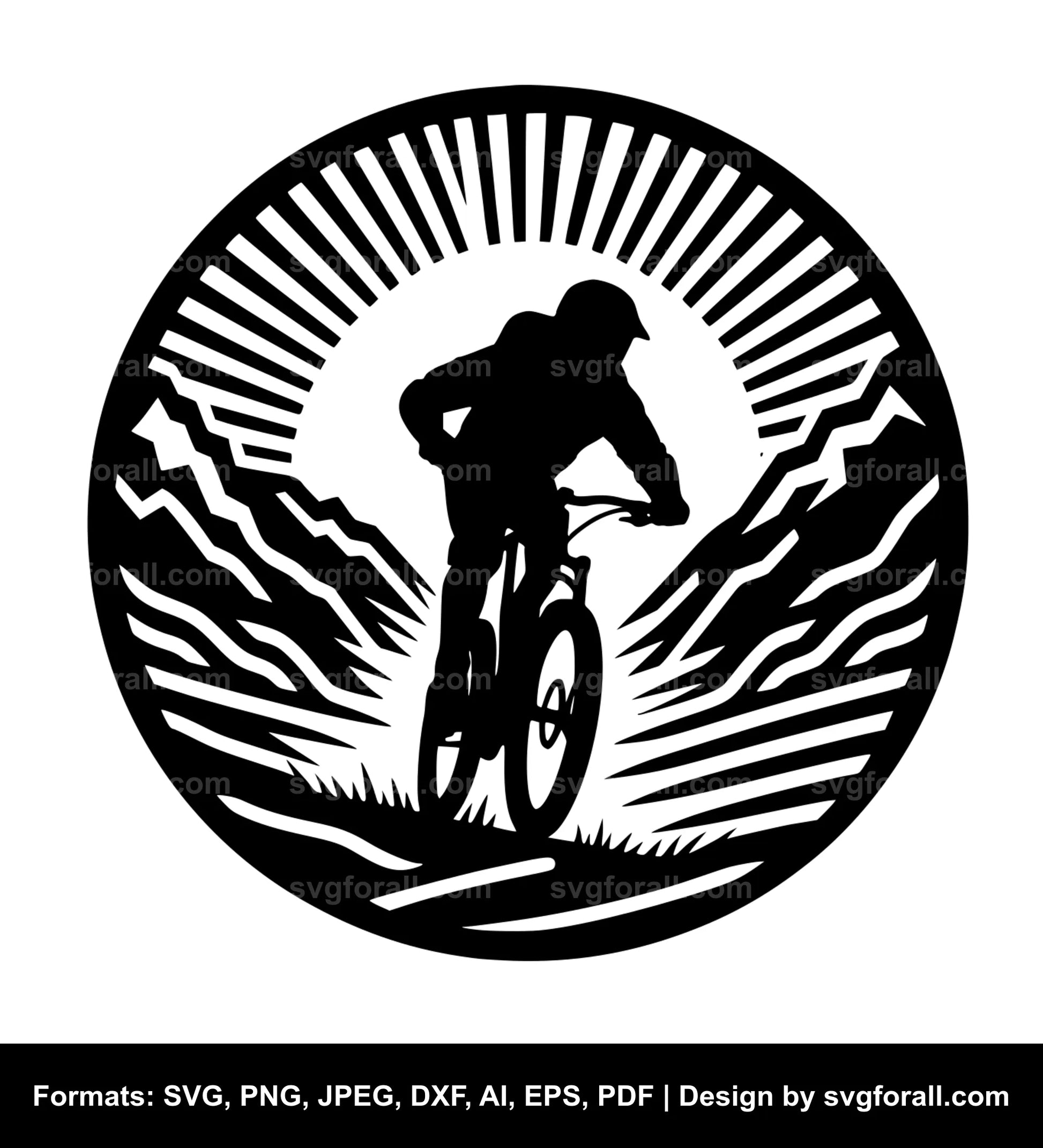 Mountain Biker SVG PNG Image