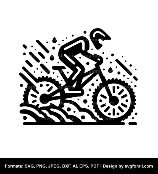 Mountain Biker SVG Vector File