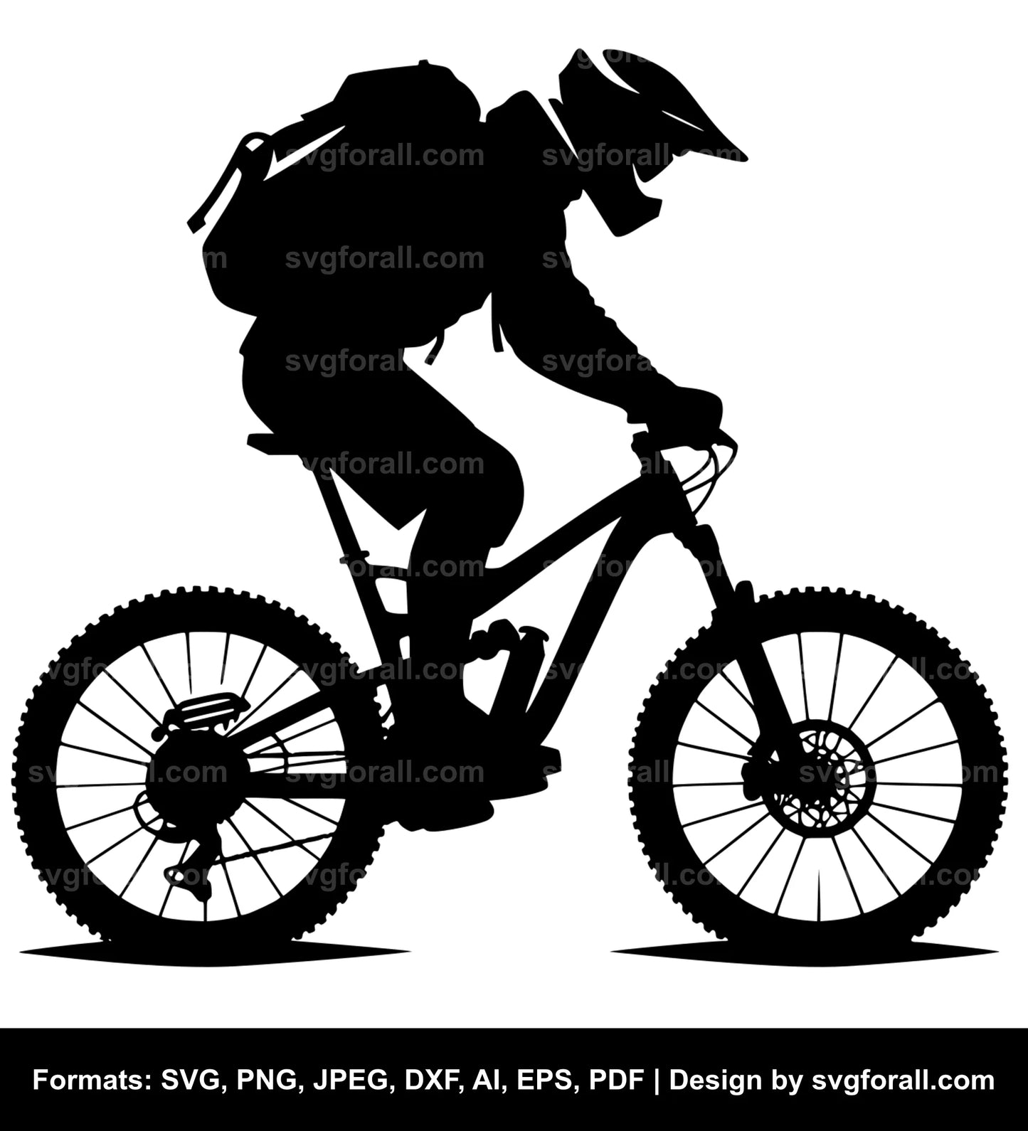 Mountain Biker SVG Vector Image