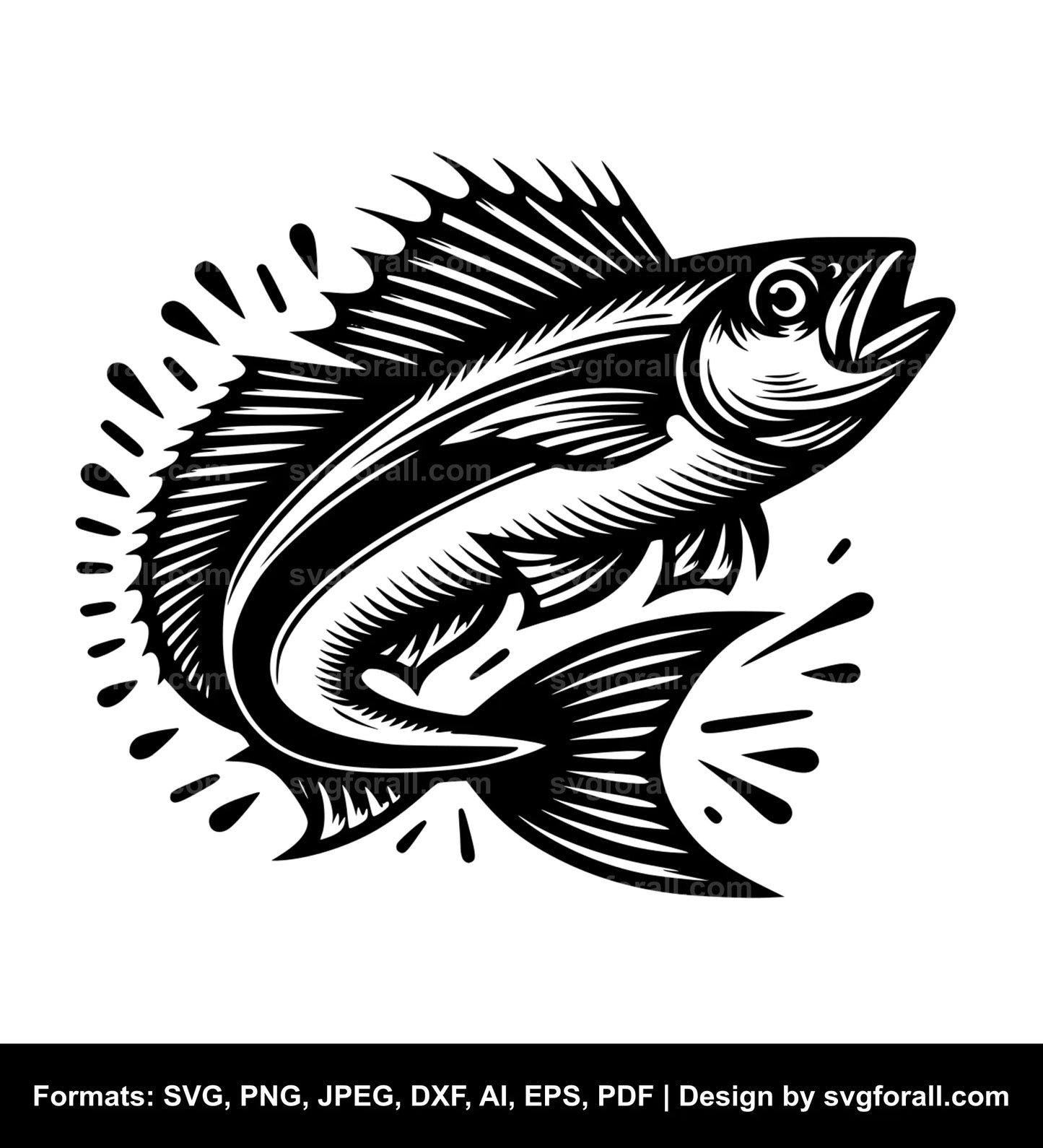 Mullet Fish SVG Design