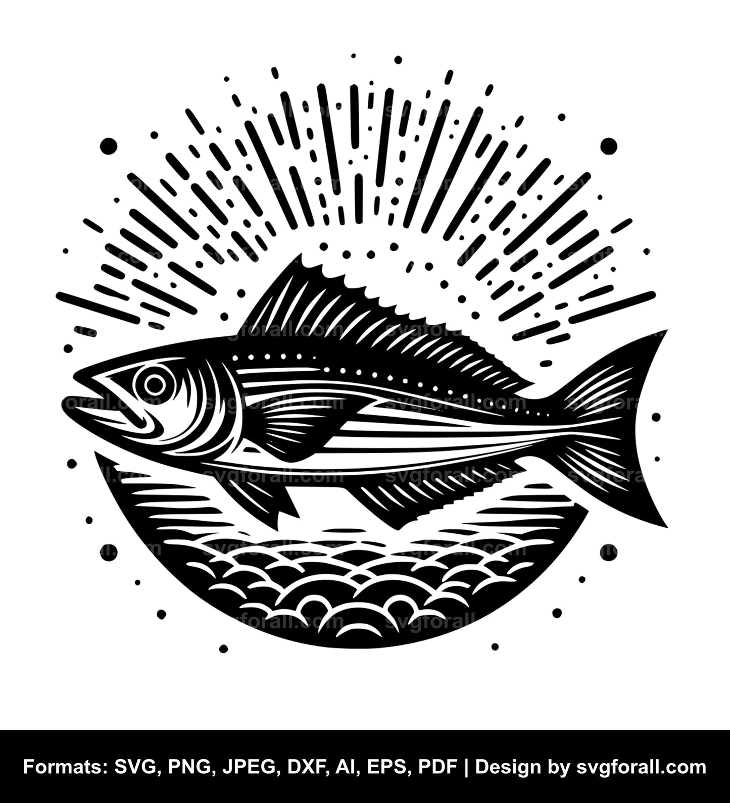 Mullet Fish SVG Vector