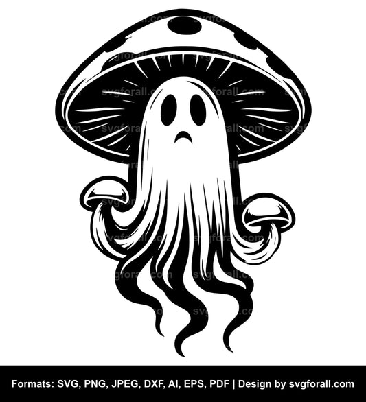 Mushroom Ghost Black SVG