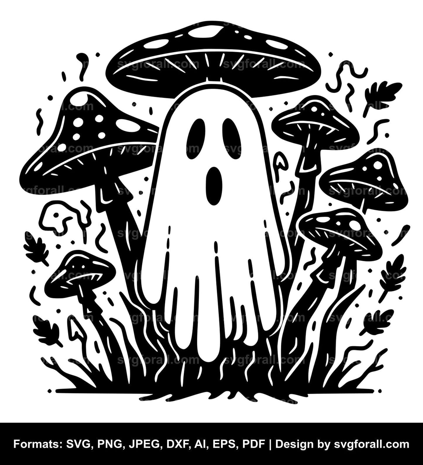 Mushroom Ghost Clipart SVG