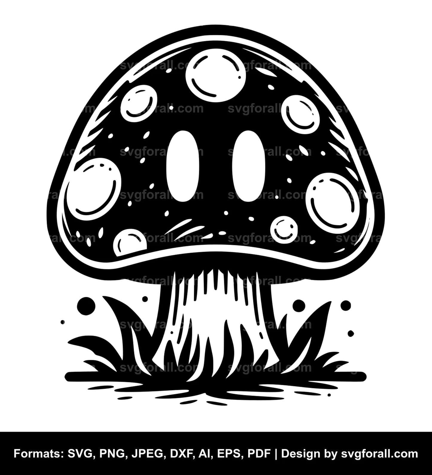 Mushroom Ghost SVG Clip Art