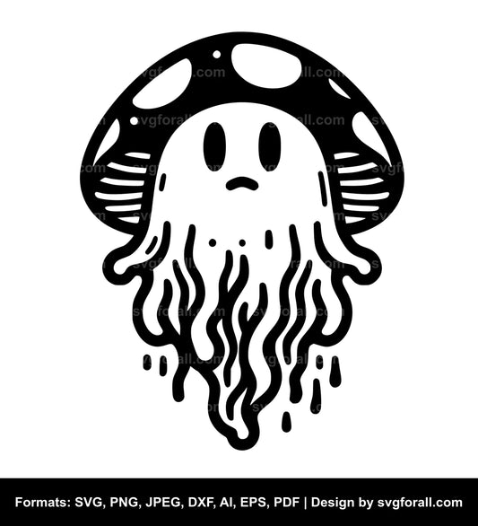 Mushroom Ghost SVG Clipart