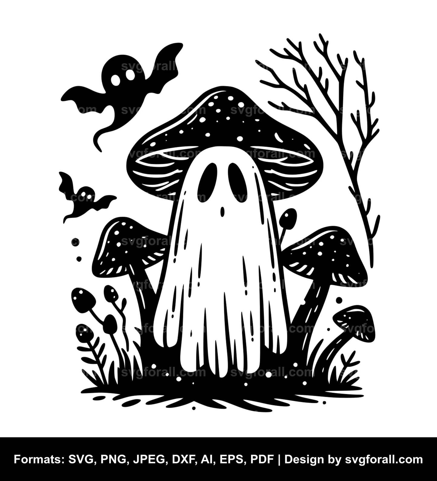 Mushroom Ghost SVG Cut File