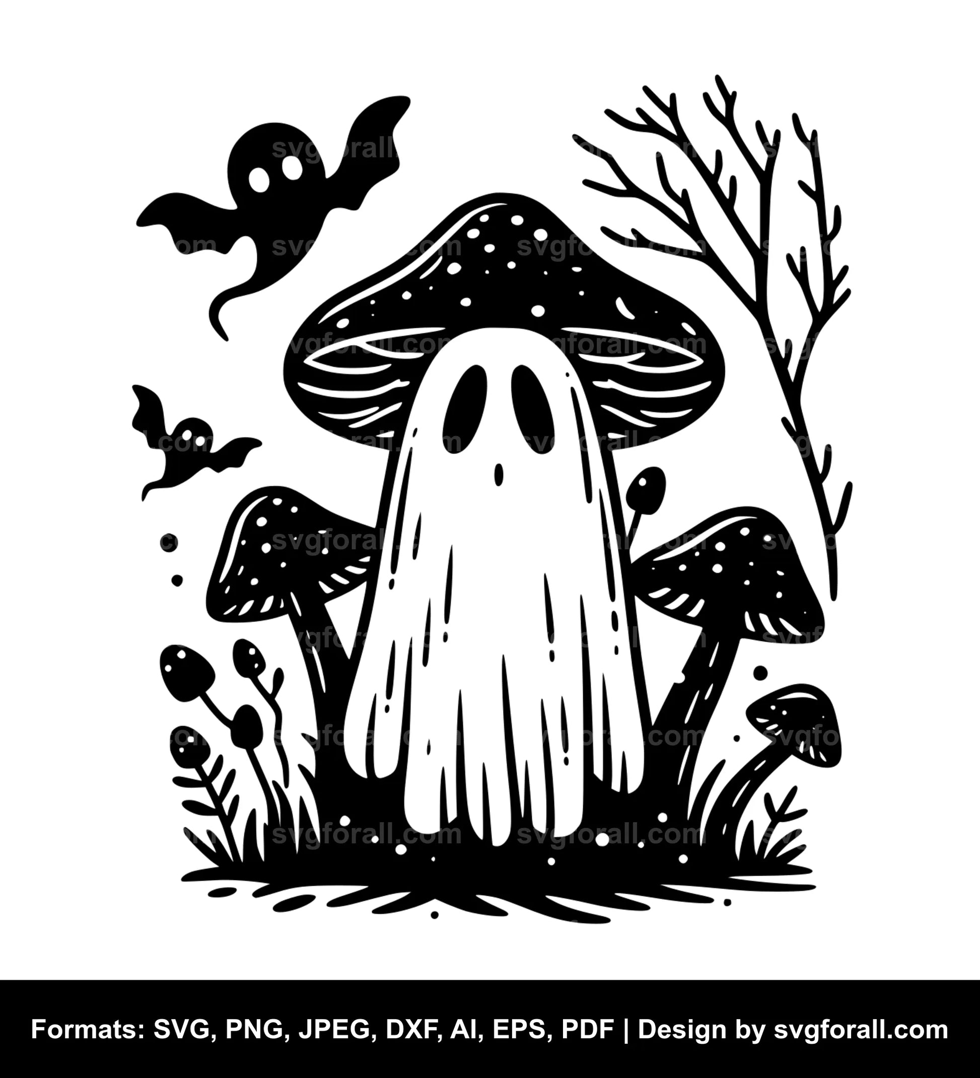 Mushroom Ghost SVG Cut File