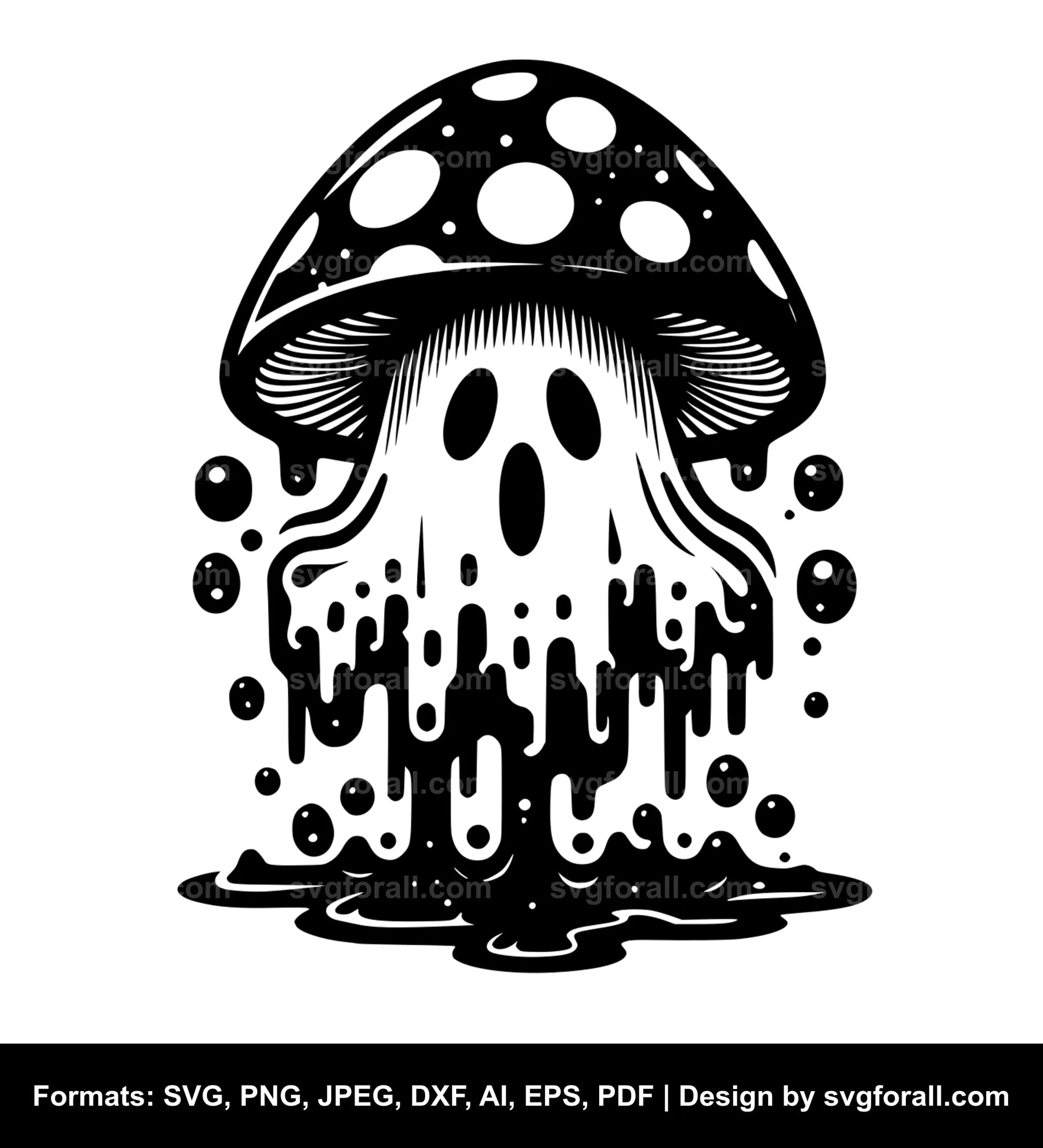 Mushroom Ghost SVG Design