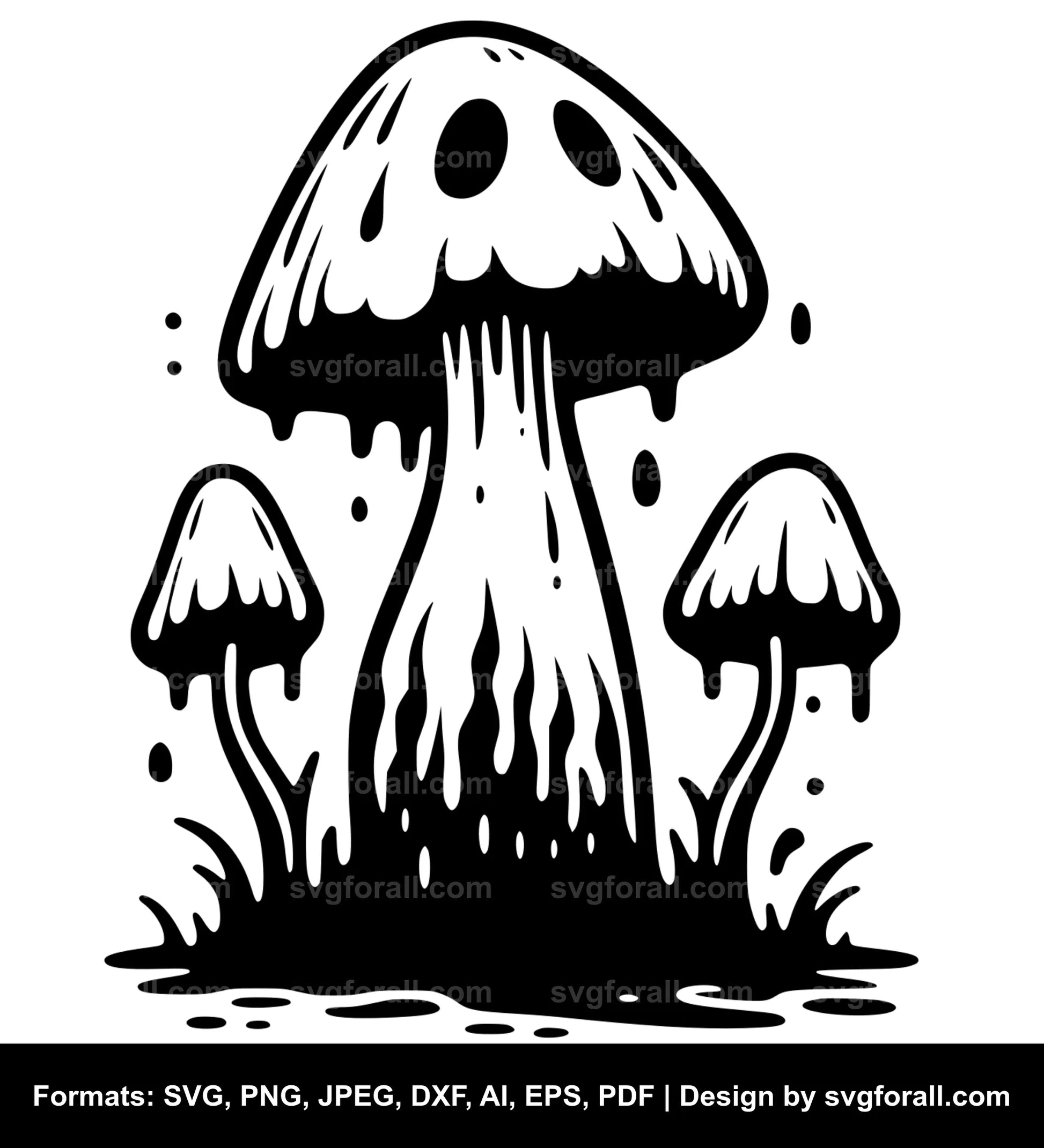 Mushroom Ghost Vector SVG