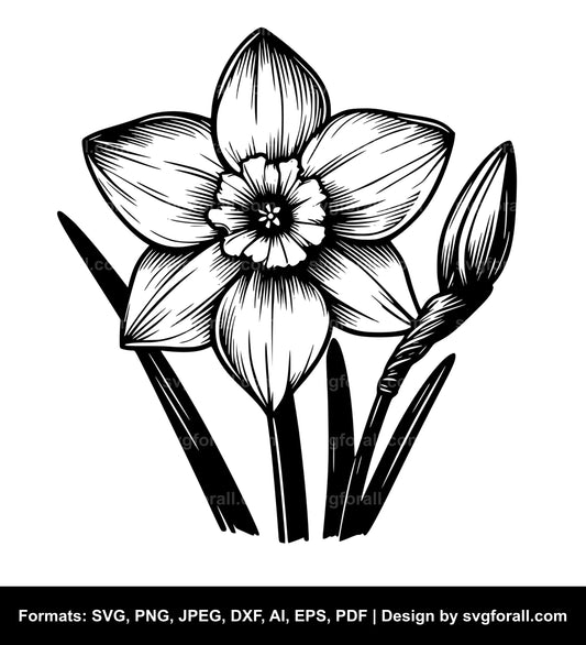 Narcissus Flower SVG Design