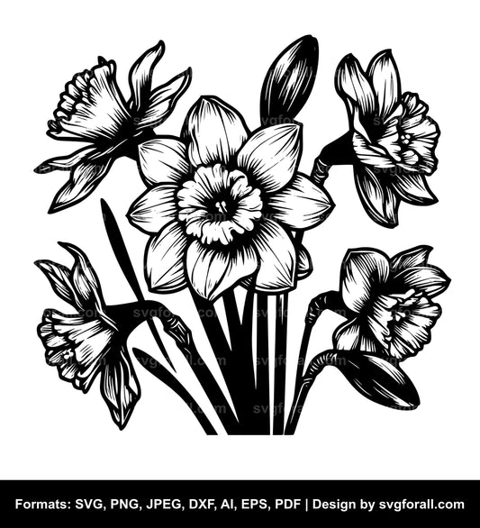 Narcissus Flower SVG File