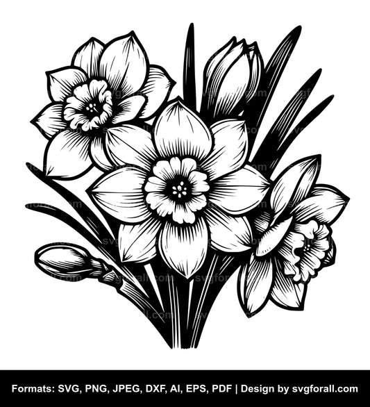 Narcissus Flower SVG PNG