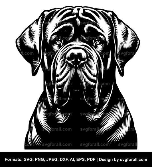 Neapolitan Mastiff Dog Black SVG