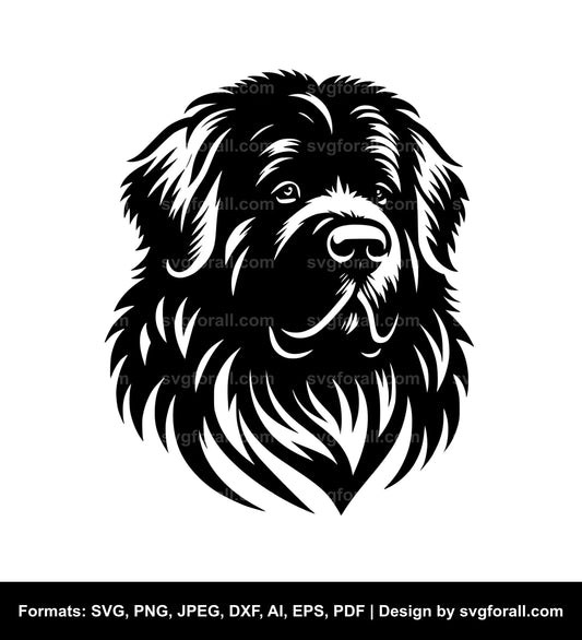 Newfoundland Dog Black SVG