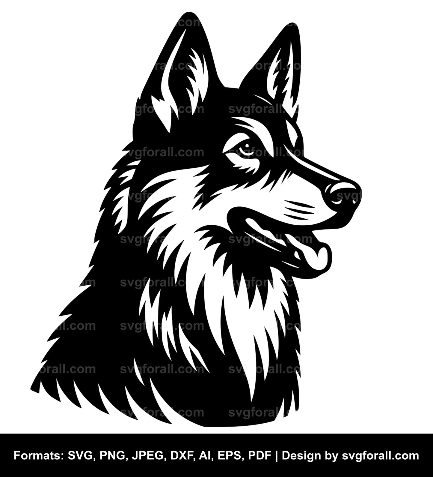 Norwegian Elkhound Dog Black SVG