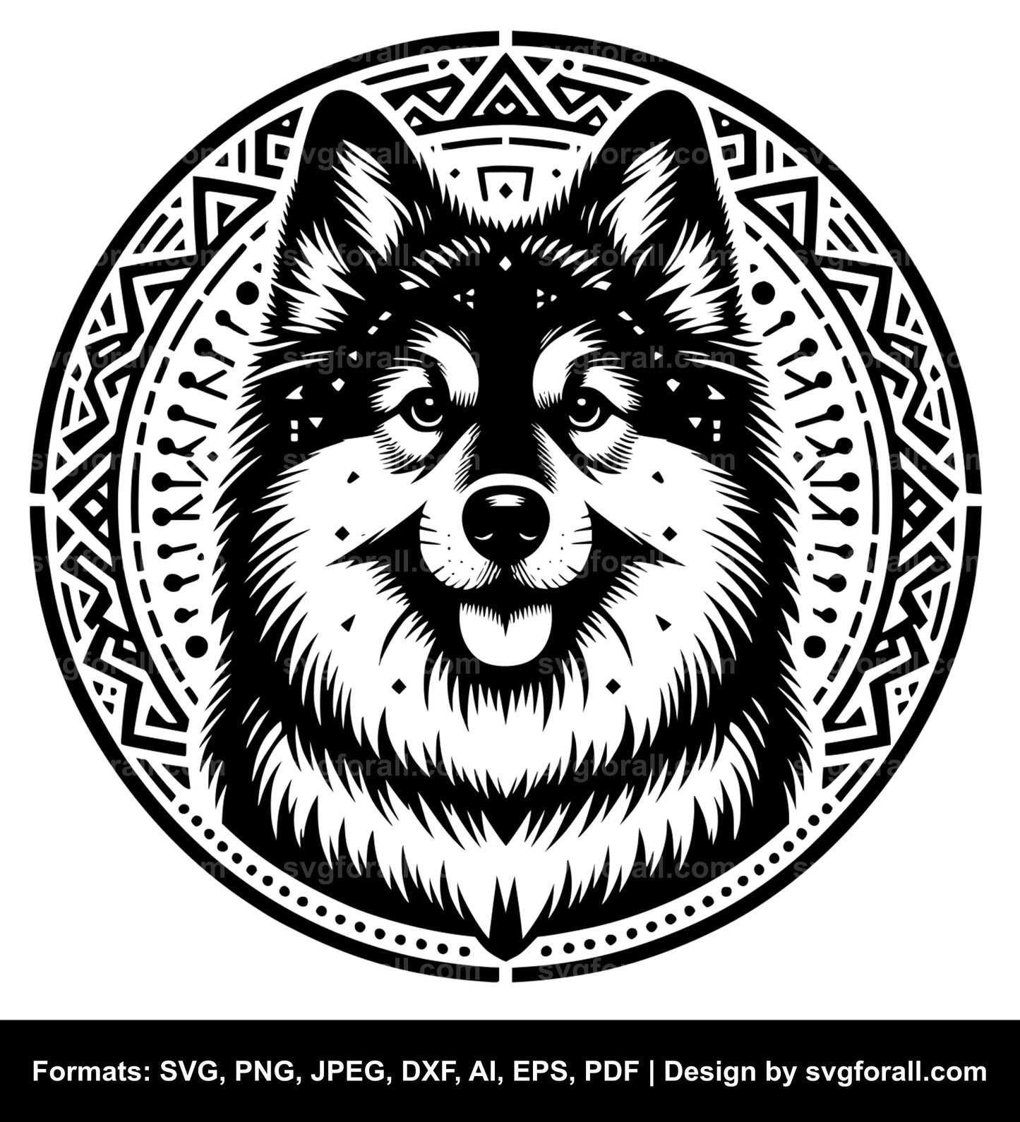 Norwegian Elkhound Dog Cricut SVG