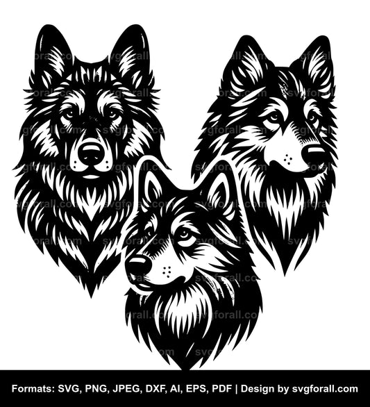 Norwegian Elkhound Dog SVG File