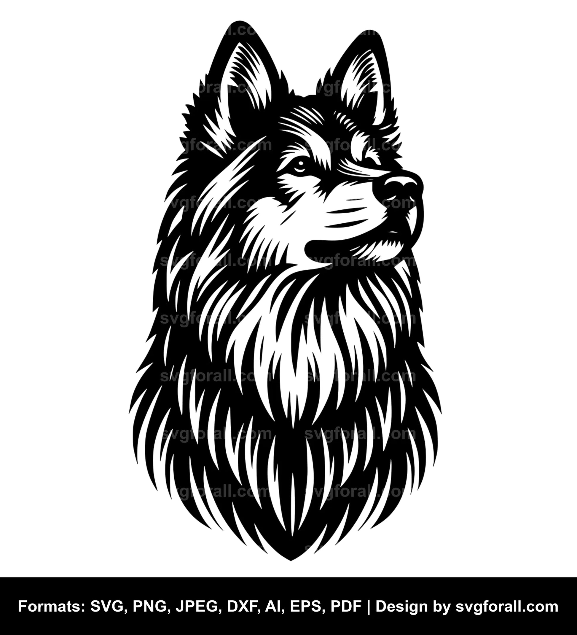 Norwegian Elkhound Dog SVG Vector