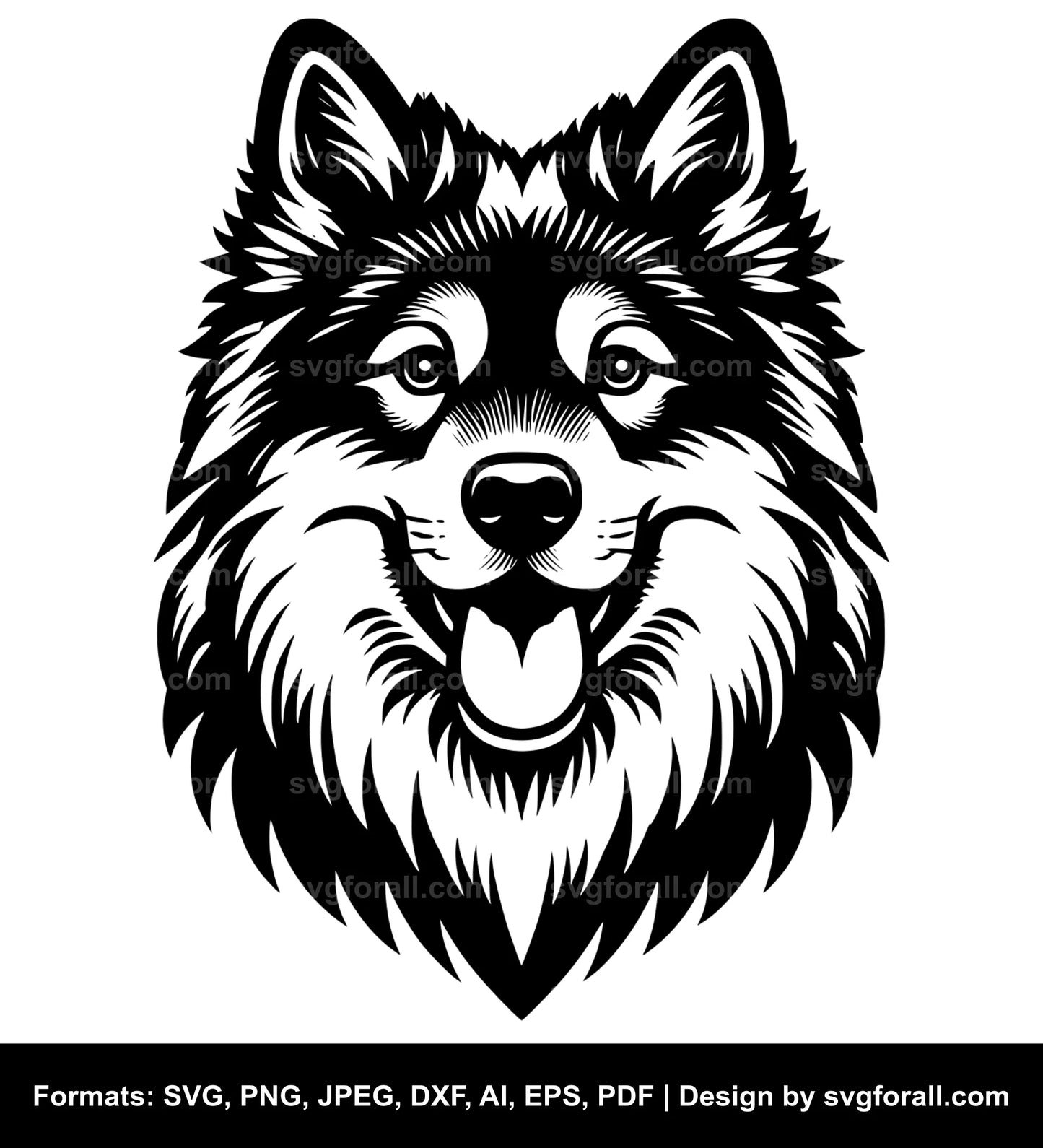 Norwegian Elkhound Dog Vector SVG