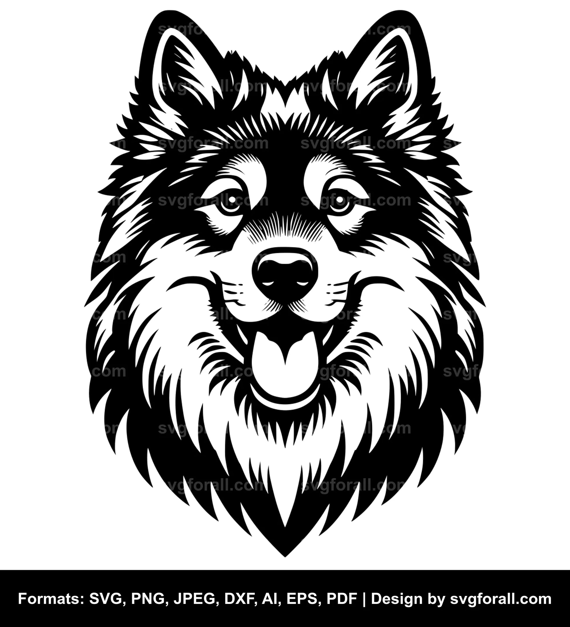 Norwegian Elkhound Dog Vector SVG