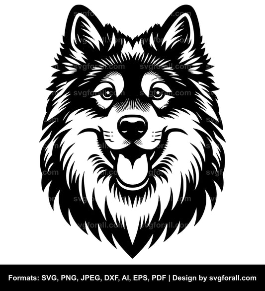 Norwegian Elkhound Dog Vector SVG