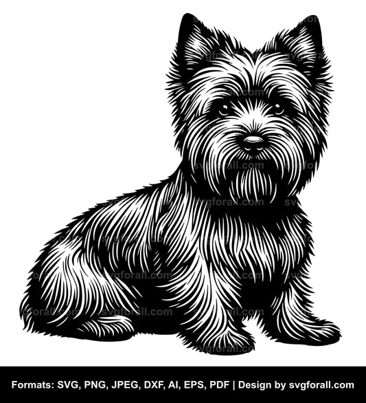 Norwich Terrier Dog Black SVG