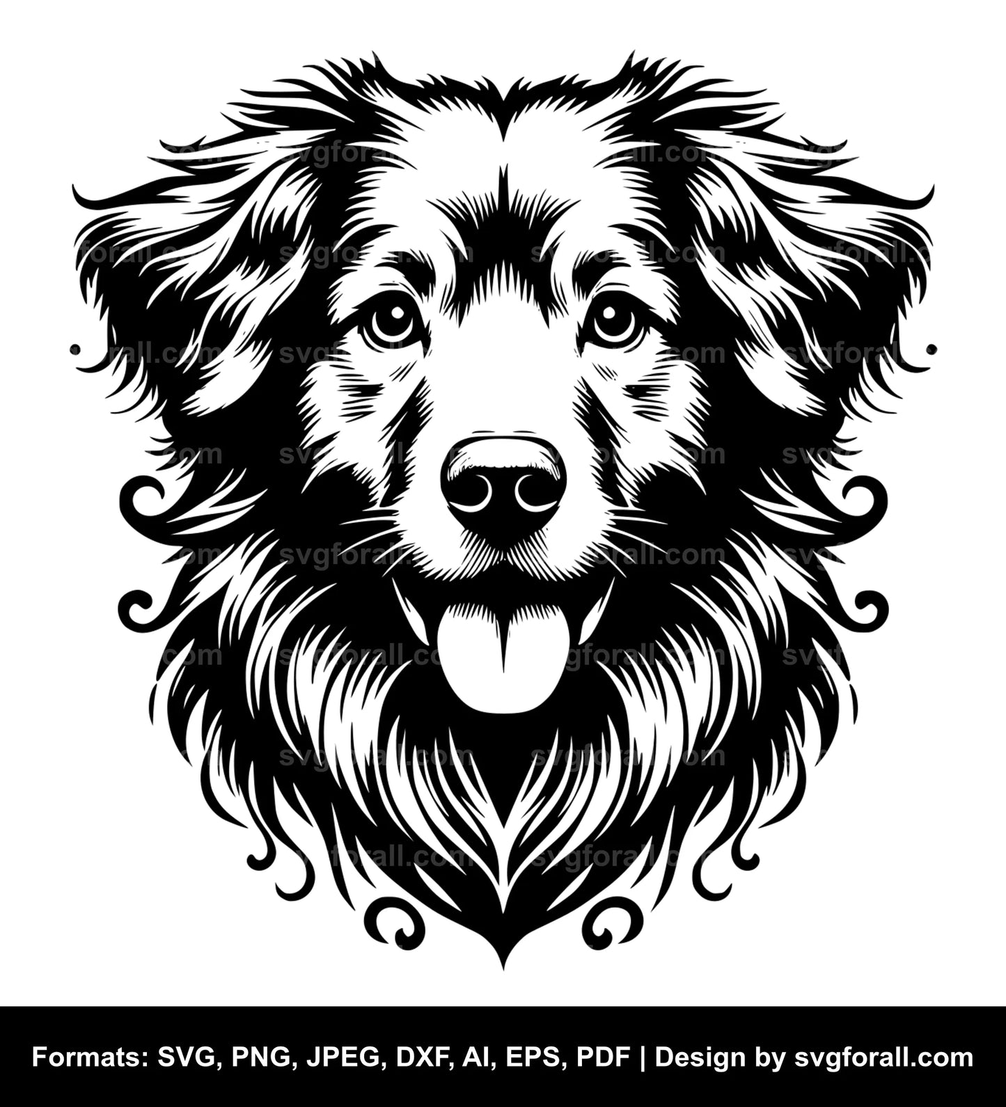 Nova Scotia Duck Tolling Retriever Dog Black SVG