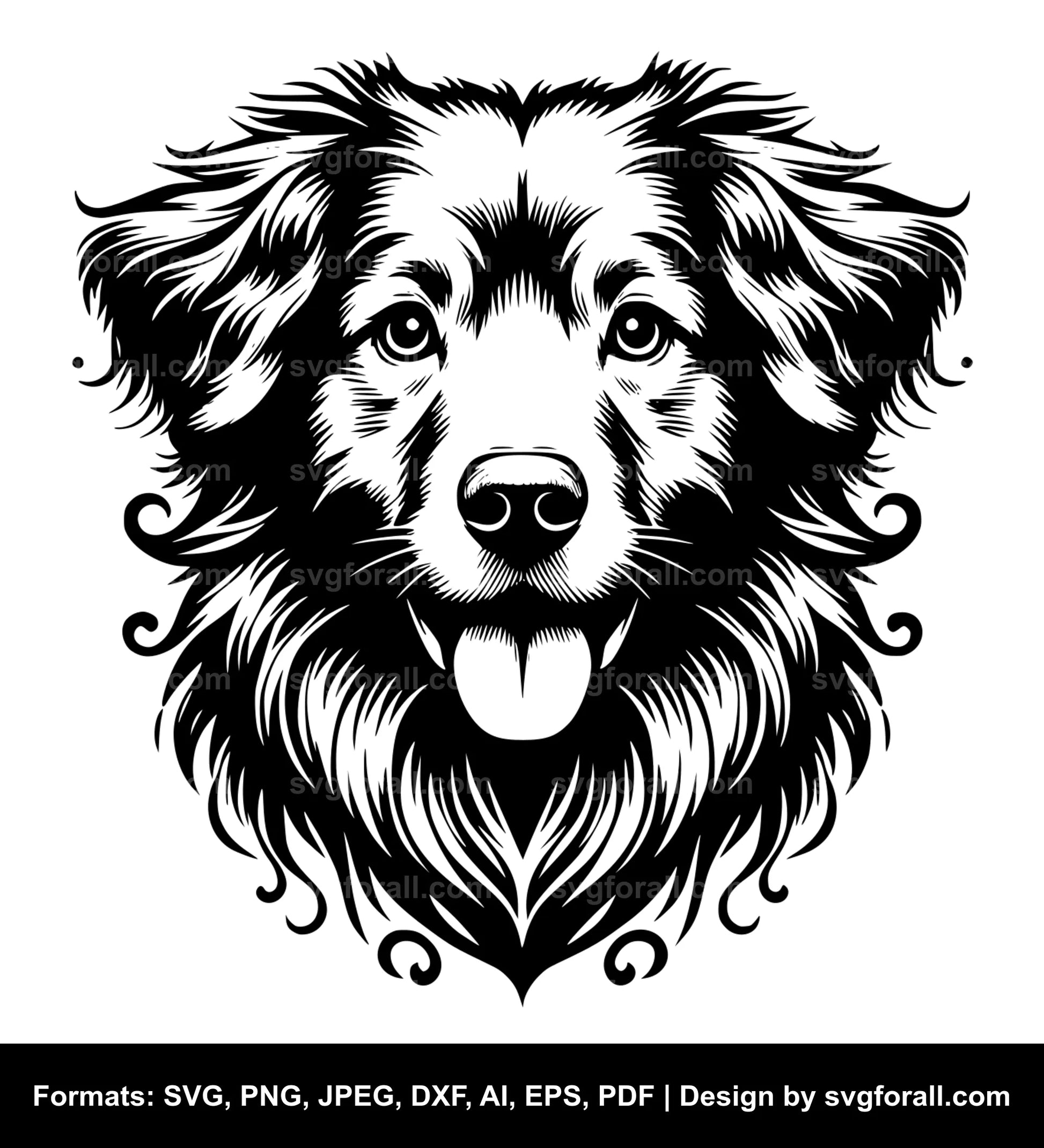 Nova Scotia Duck Tolling Retriever Dog Black SVG