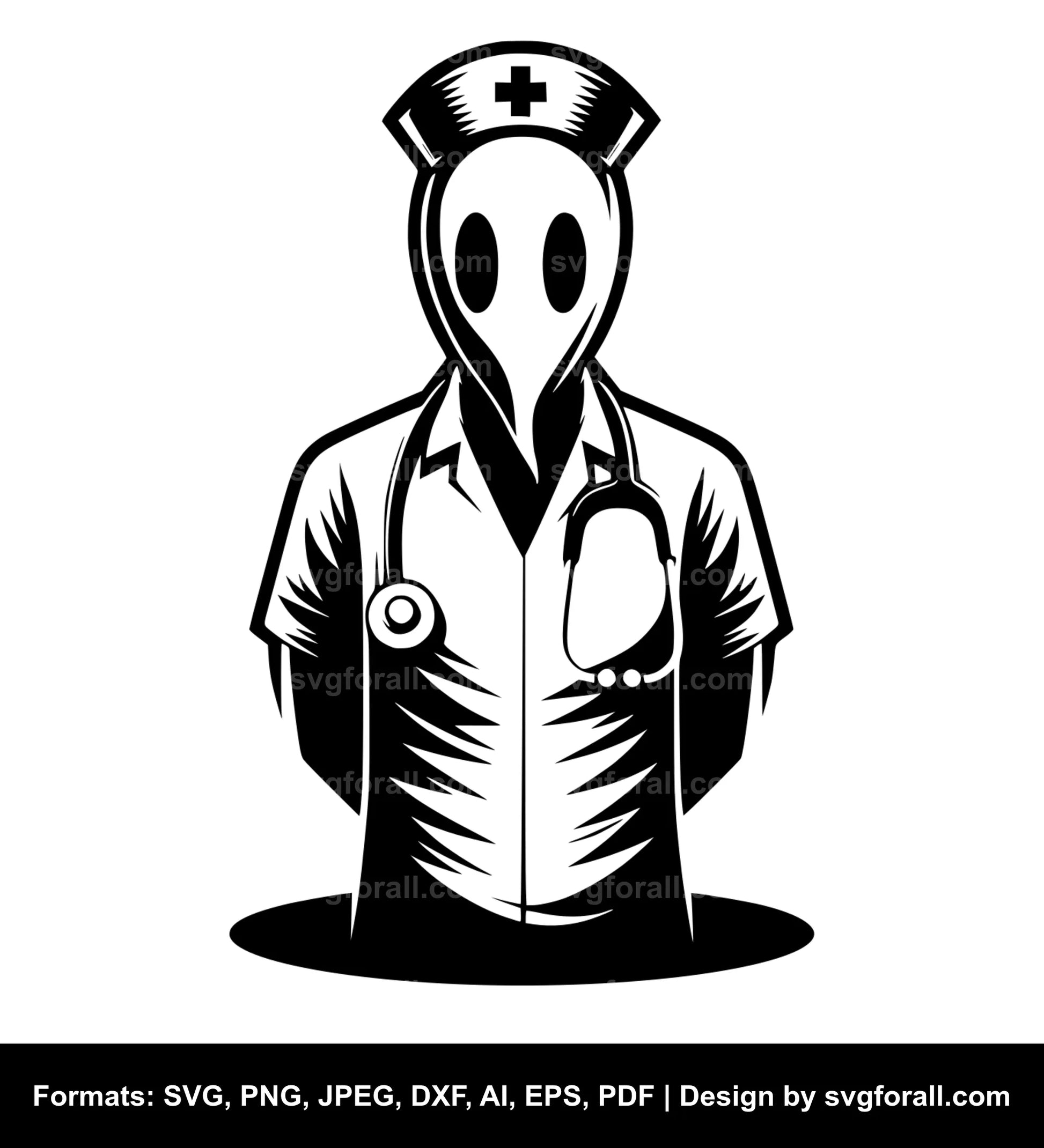 Nurse Ghost Black SVG