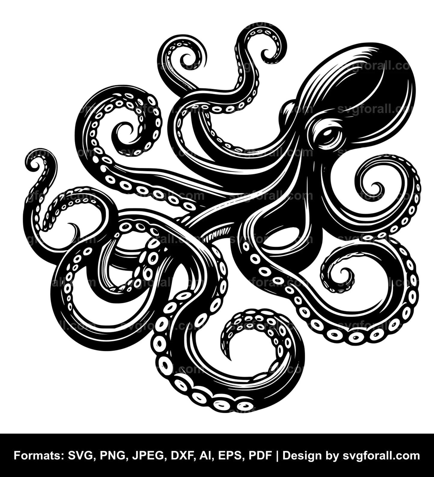 Octopus Black SVG