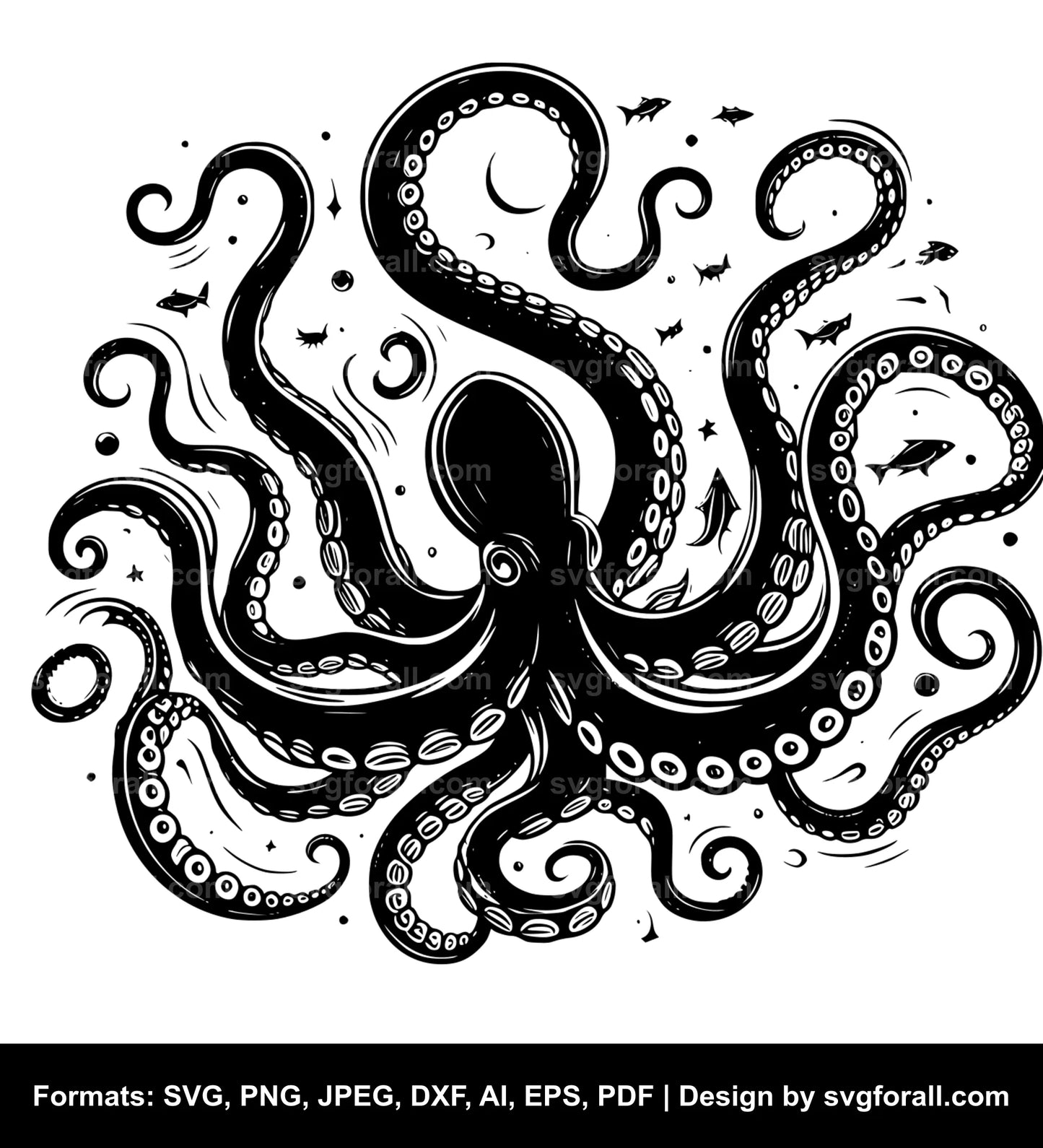 Octopus Clipart SVG Design