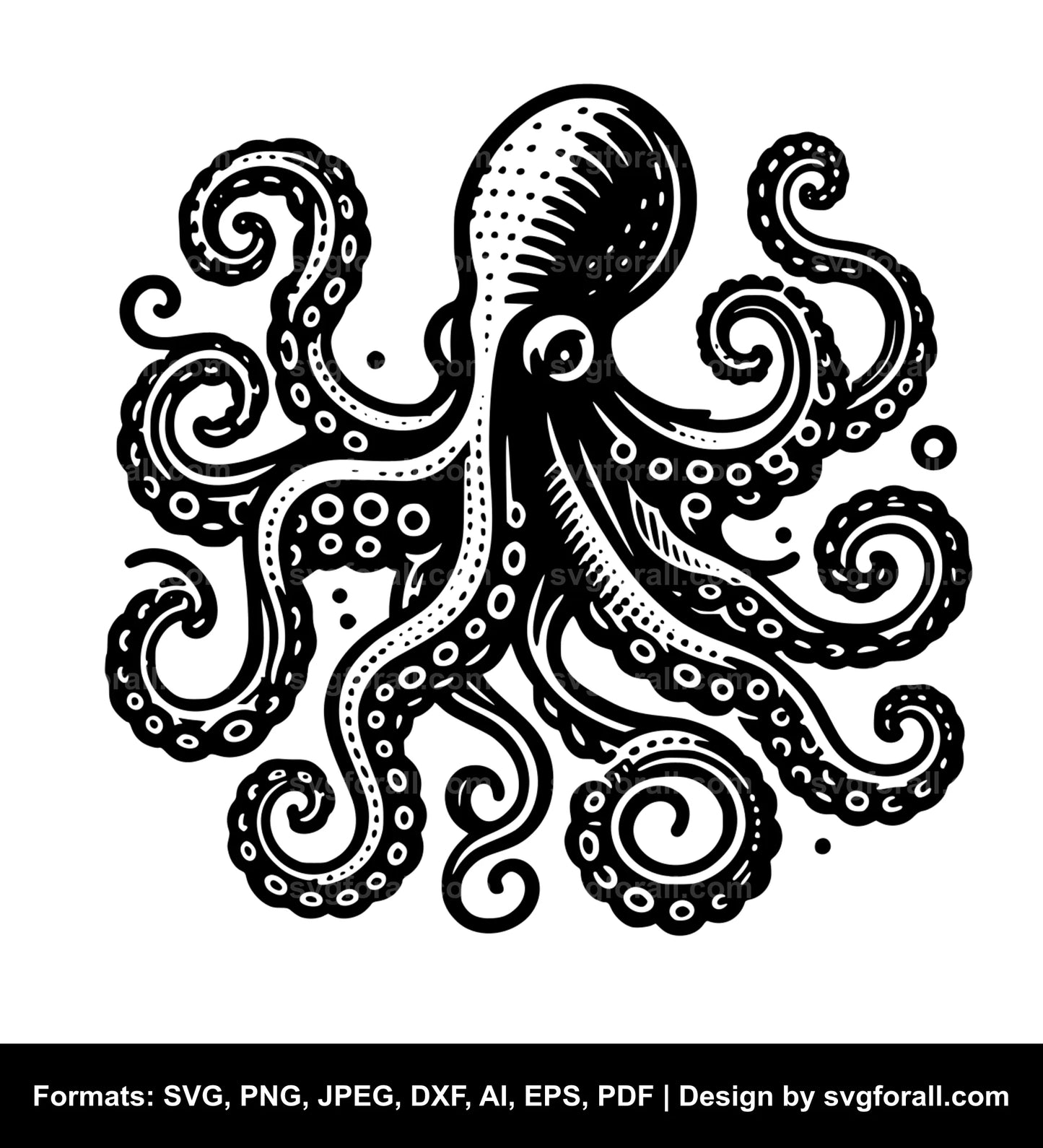 Octopus SVG Vector Design