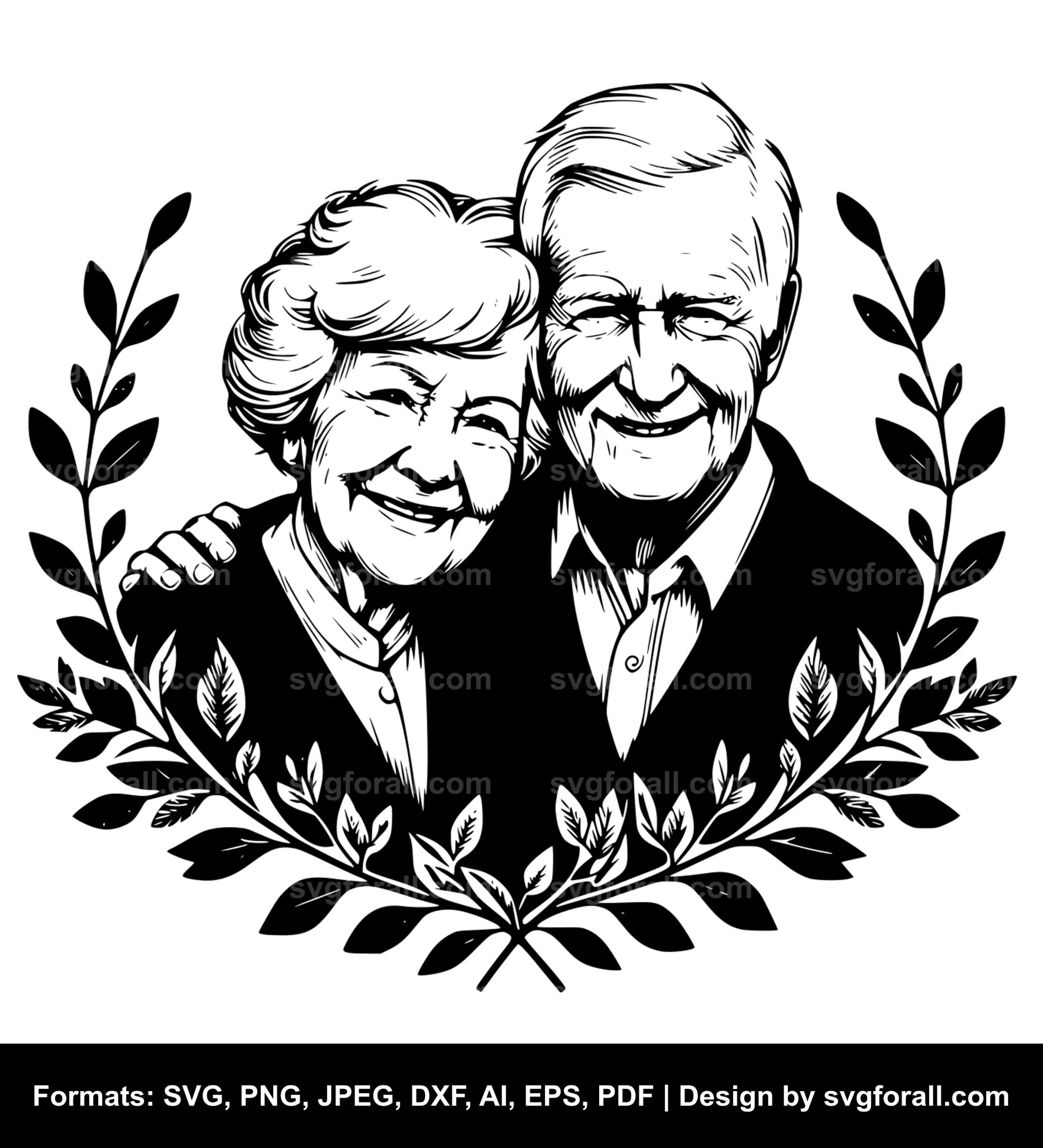 Old Couple SVG