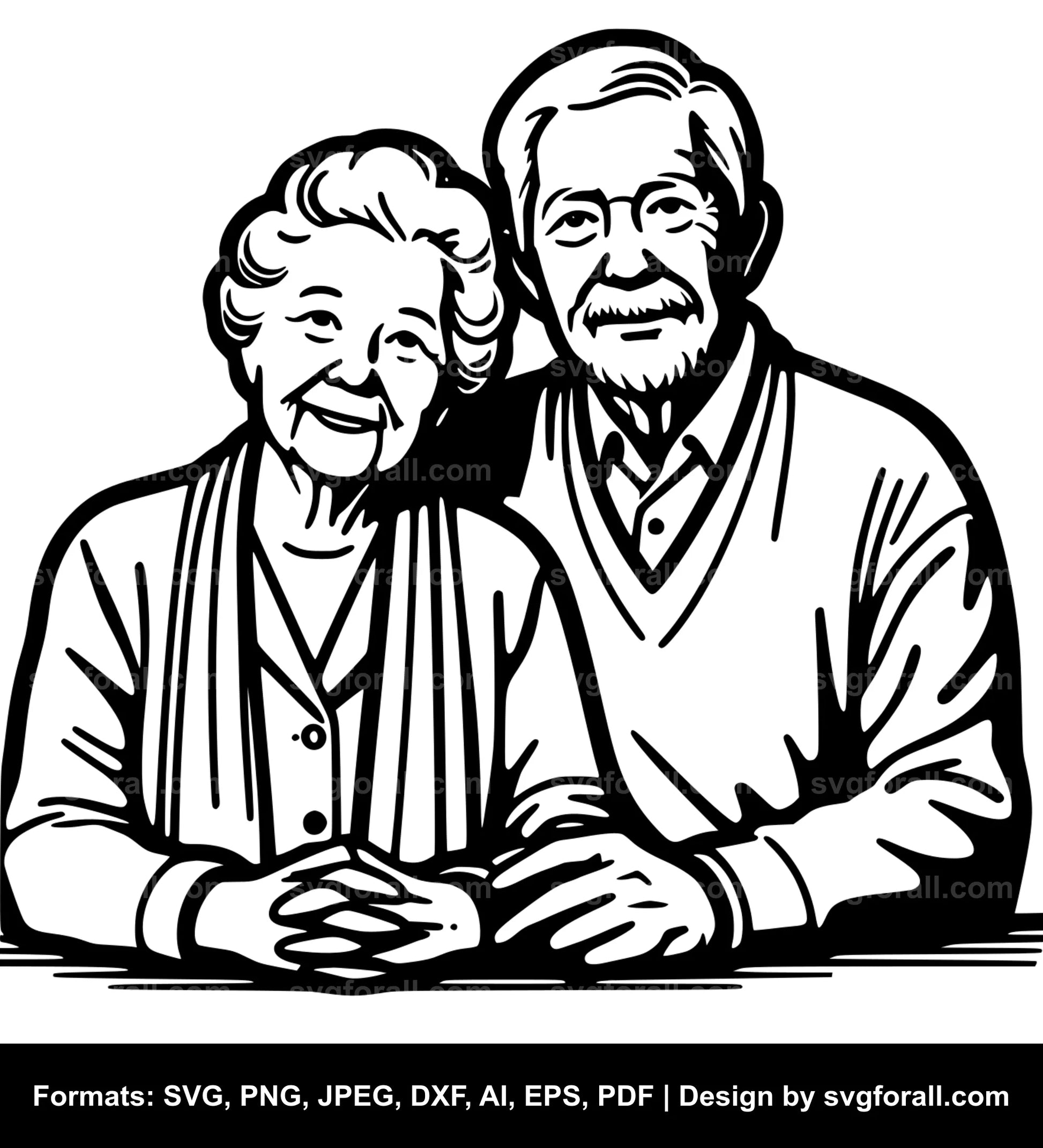 Old Couple SVG File